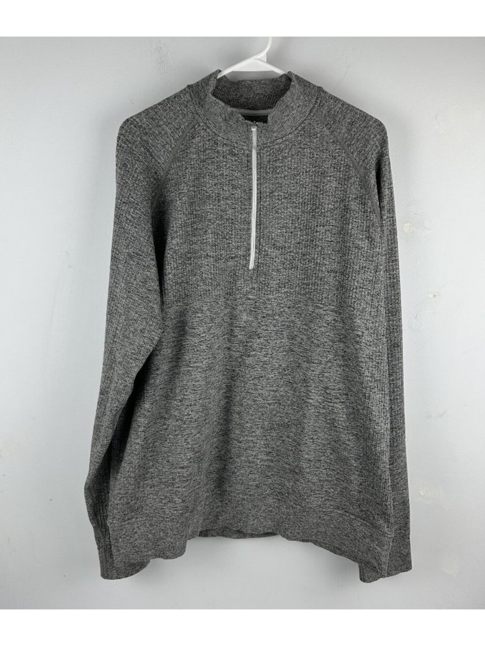 Lululemon Pullover Mens Large Gray Knit Engineered Warmth 1/2 Zip Running Gym
